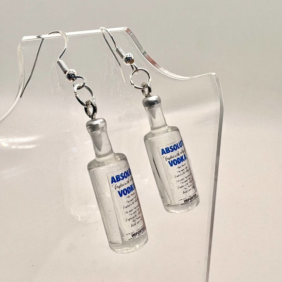 Absolut Vodka Earrings - New Years Eve Earrings - Alcohol Earrings - Picture 7 of 11